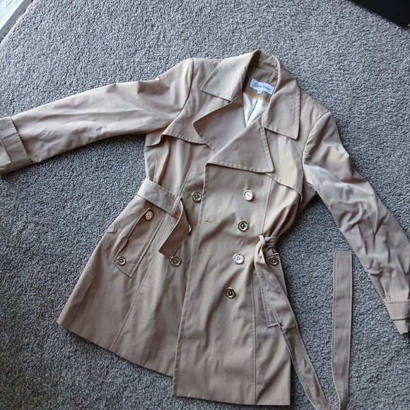 Calvin Klein Jackets & Blazers - Calvin Klein Tan Double-Breasted Trench Coat
